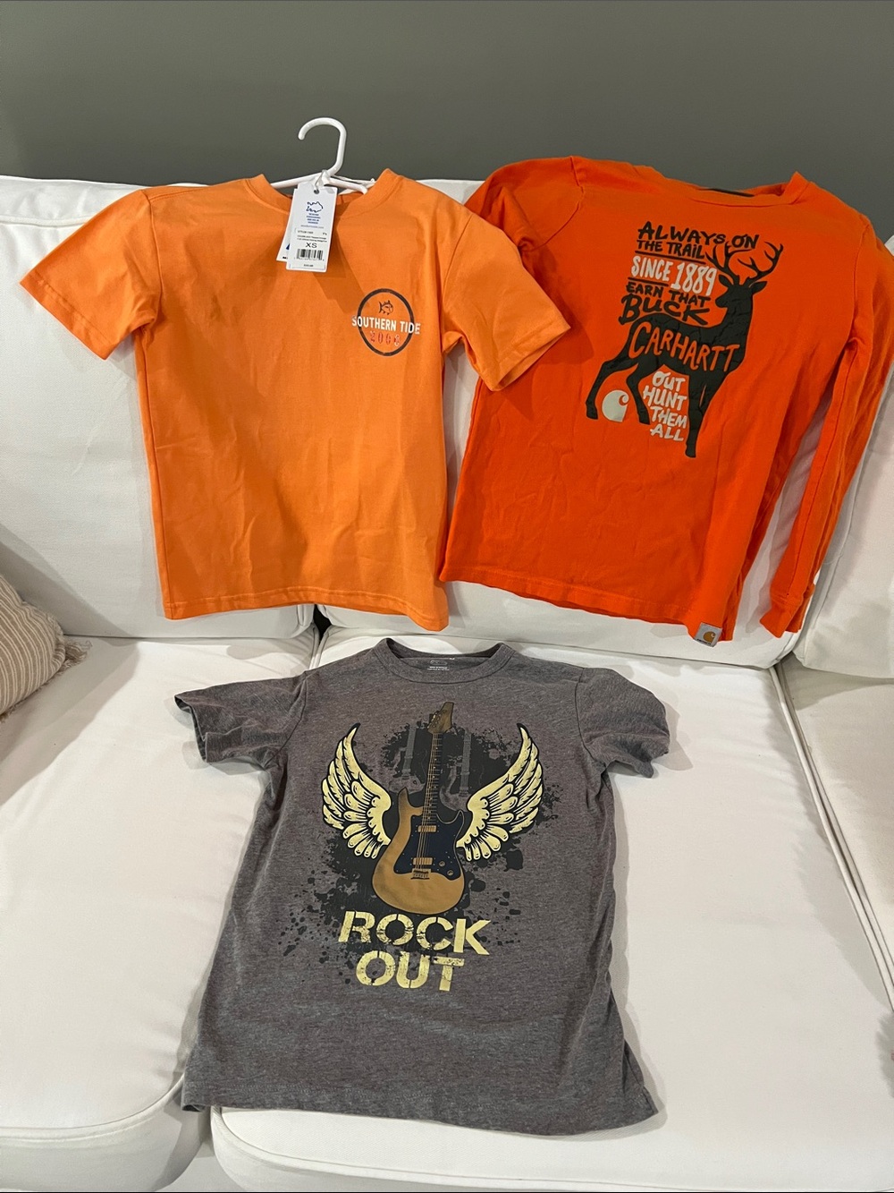 Southern Tide Boys' Orange Short-Sleeve Tee with Chest Logo/NWT.